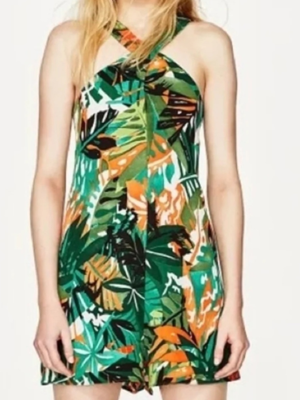 ZARA Trafaluc romper Tropical Design Sz XS